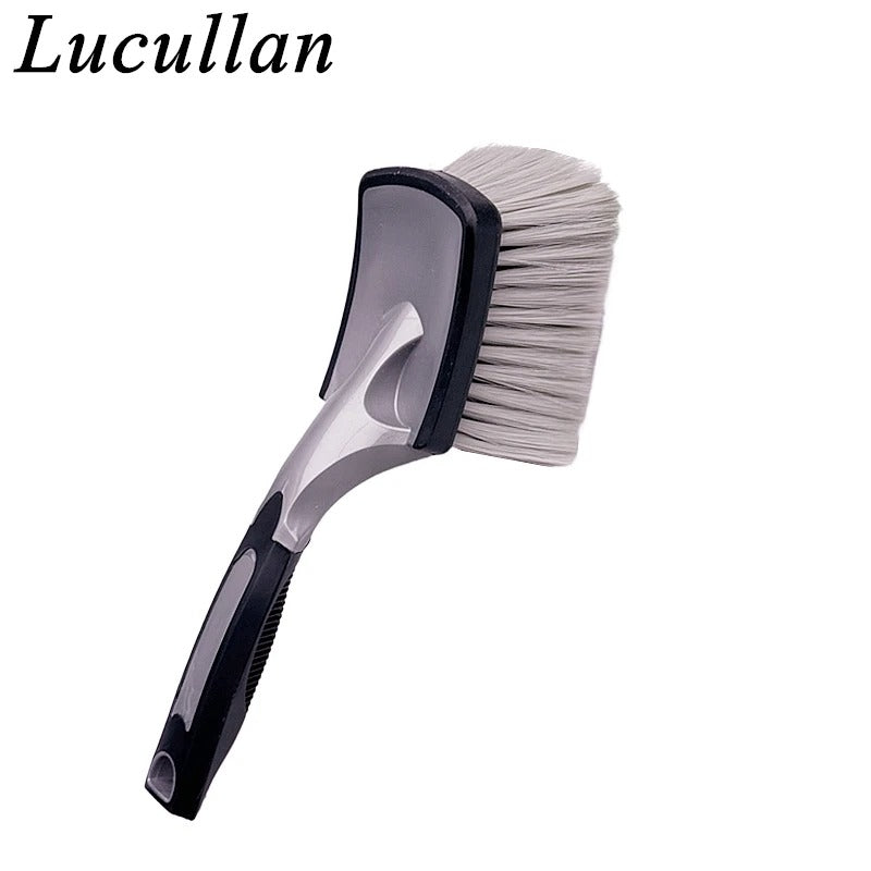 Lucullan Rubber Handle Soft Bristle Car Tyre, Wheels And Fender Detailing Brushes