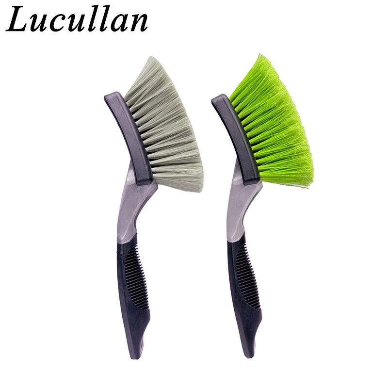 Lucullan Rubber Handle Soft Bristle Car Tyre, Wheels And Fender Detailing Brushes