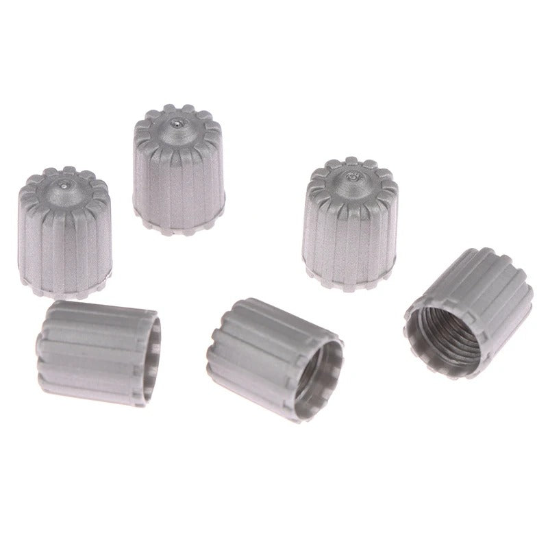 10 Pcs Gray Nylon Car Tire Valve Stem Caps With Gasket Dust Cover