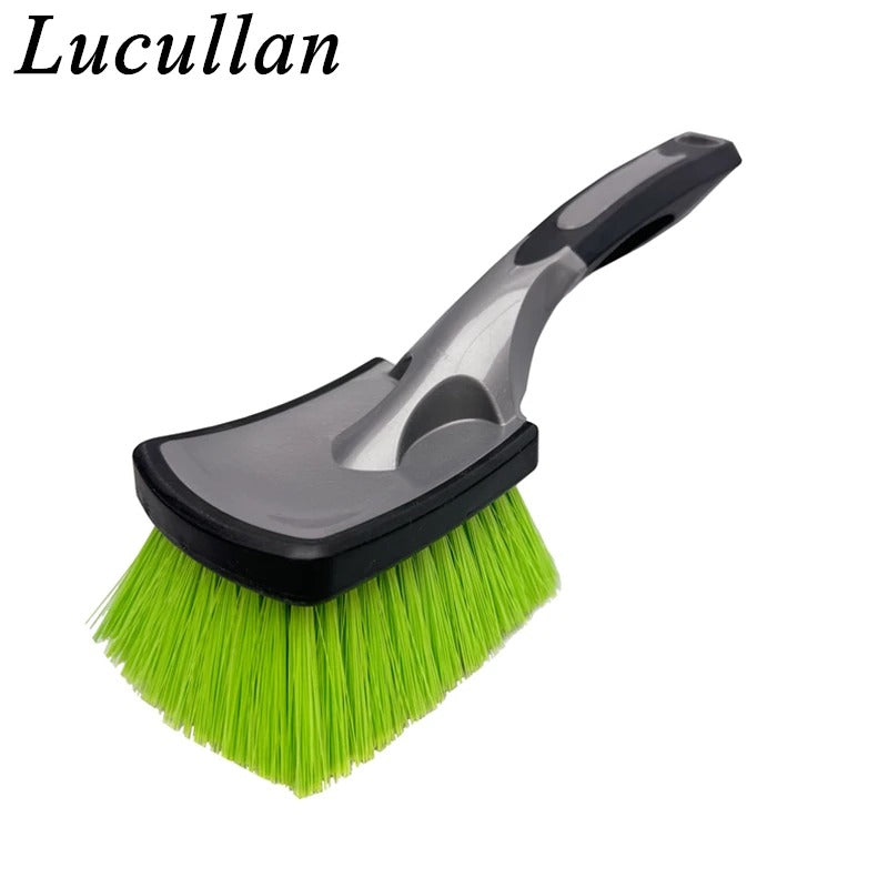 Lucullan Rubber Handle Soft Bristle Car Tyre, Wheels And Fender Detailing Brushes