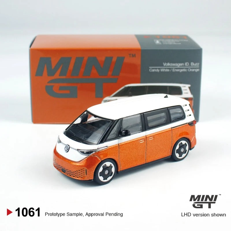 MINIGT 1:64 Volkswagen ID. Buzz Candy White / Energetic Orange
