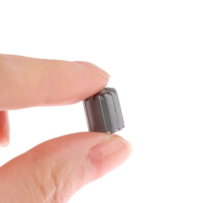 10 Pcs Gray Nylon Car Tire Valve Stem Caps With Gasket Dust Cover