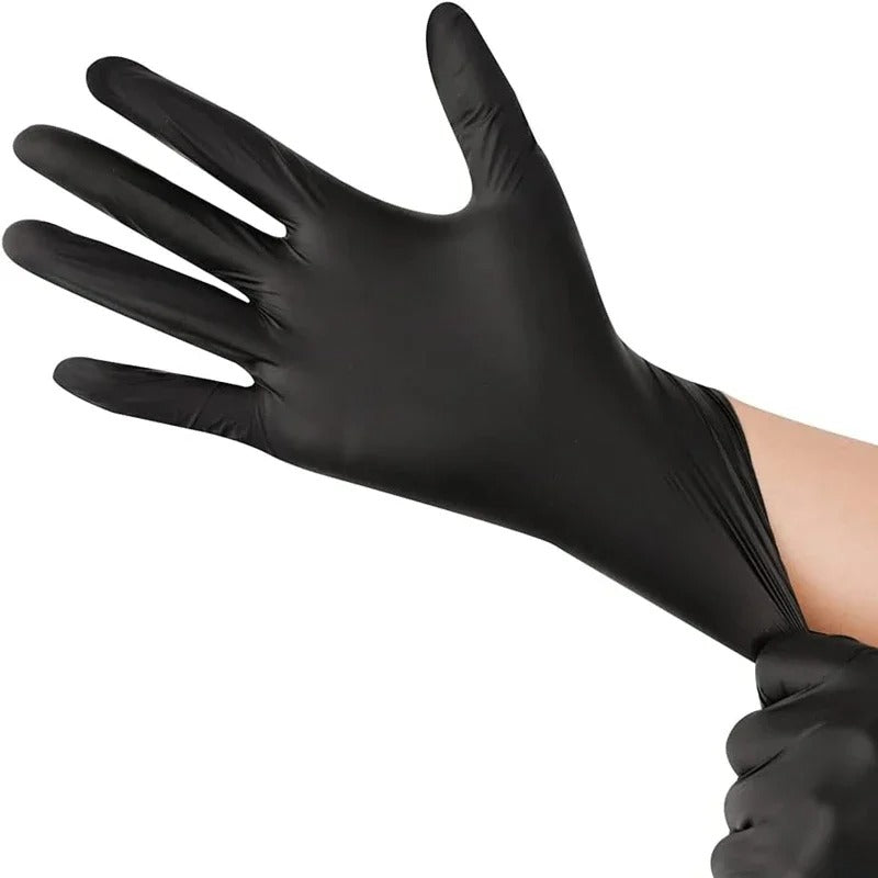 100 Pcs - Black Nitrile Disposable Gloves for Automotive Work