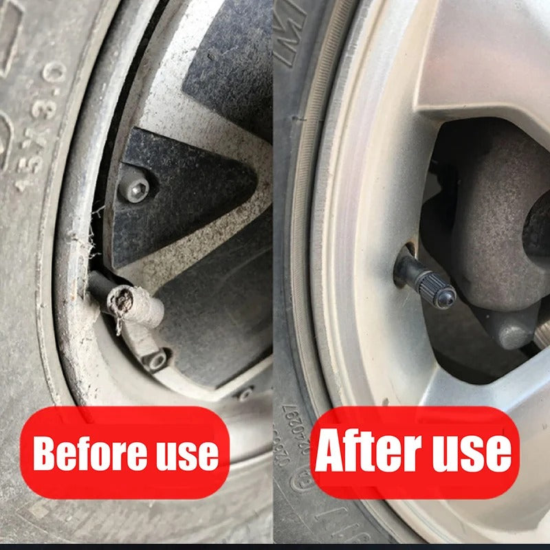 100 Pcs Black Plastic Valve Caps