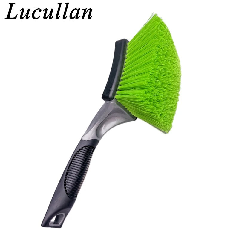 Lucullan Rubber Handle Soft Bristle Car Tyre, Wheels And Fender Detailing Brushes