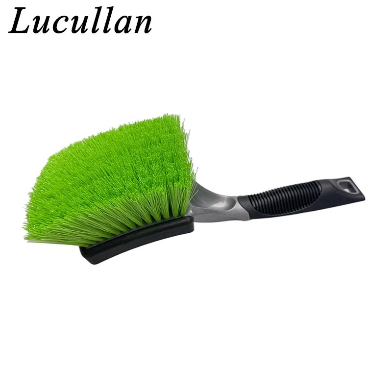 Lucullan Rubber Handle Soft Bristle Car Tyre, Wheels And Fender Detailing Brushes
