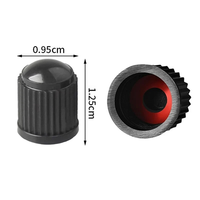 100 Pcs Black Plastic Valve Caps