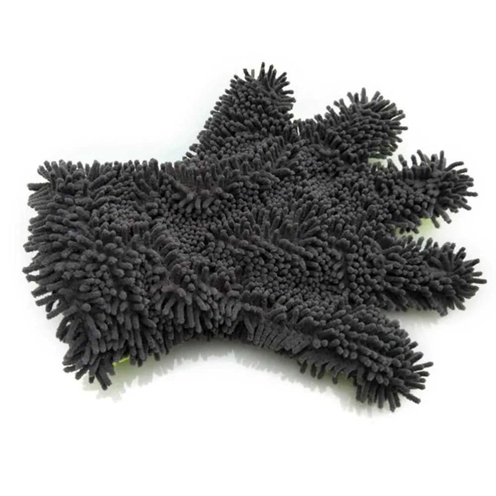 Premium 5 Finger Car Cleaning Soft Microfibre Mitt Gloves
