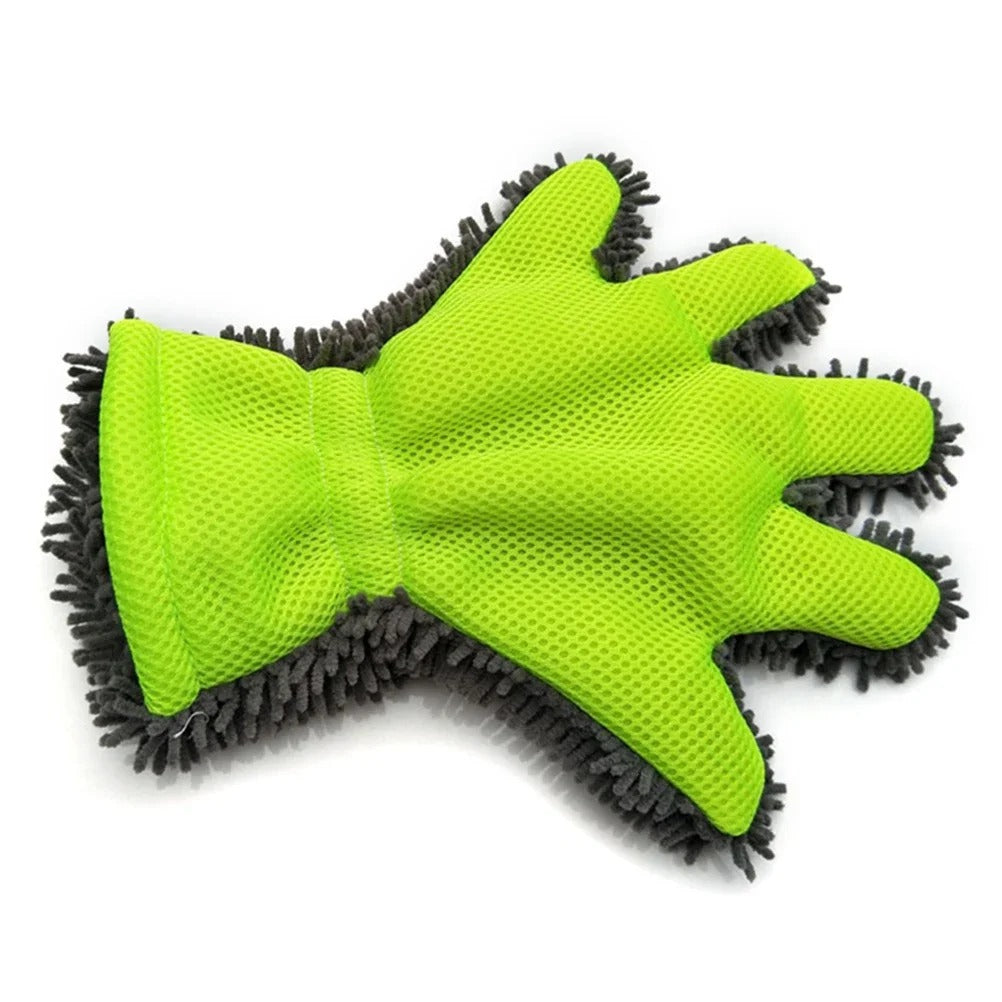Premium 5 Finger Car Cleaning Soft Microfibre Mitt Gloves